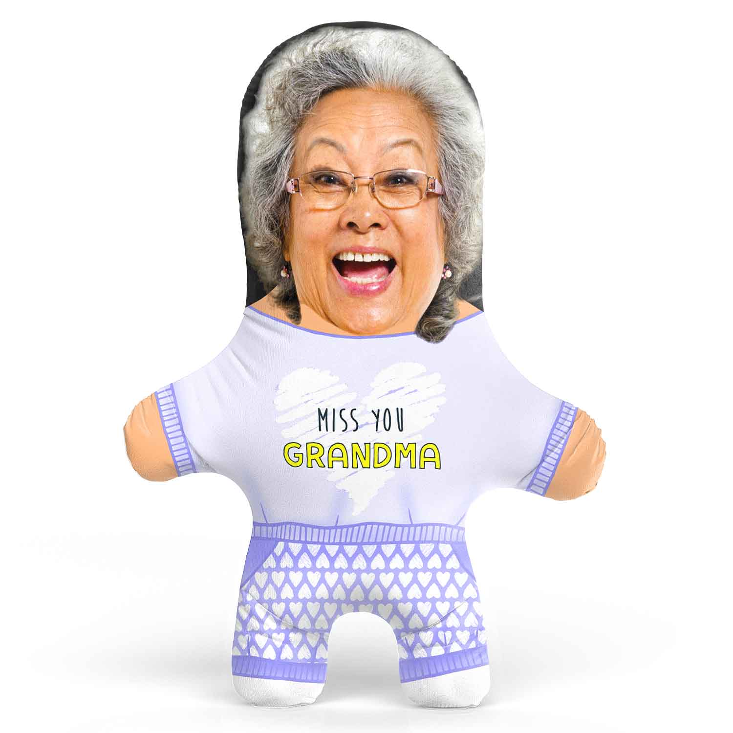 Miss You Grandma Face Pillow