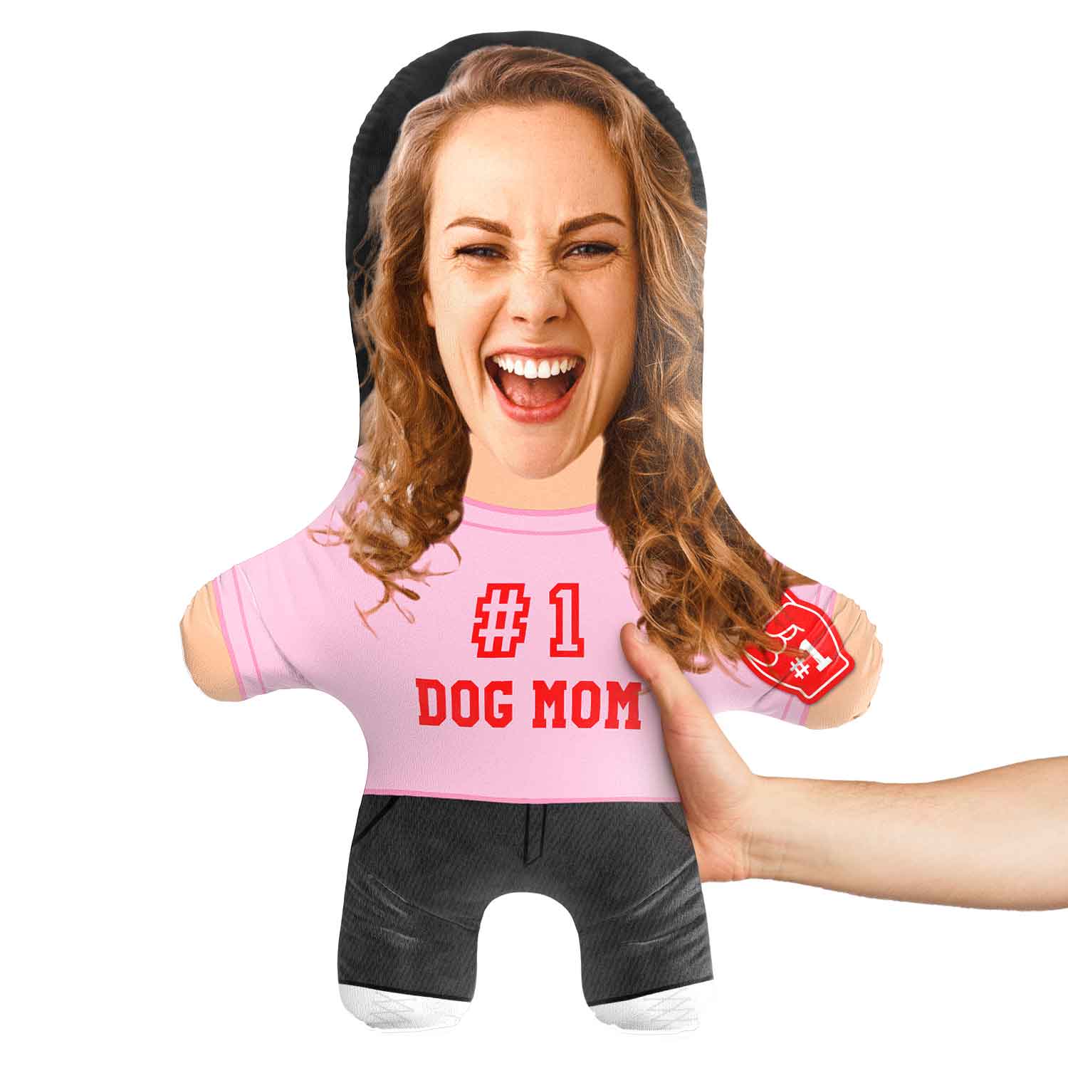 #1 Dog Mom Face Pillow