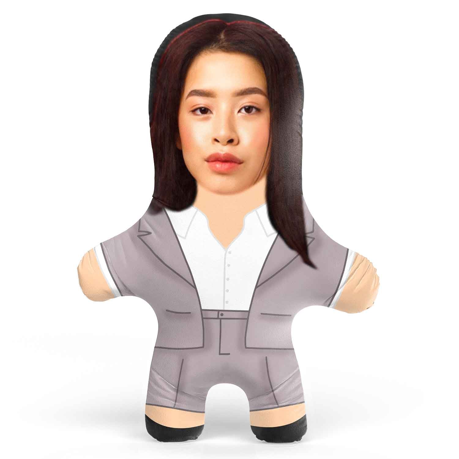 Suited Female Face Pillow