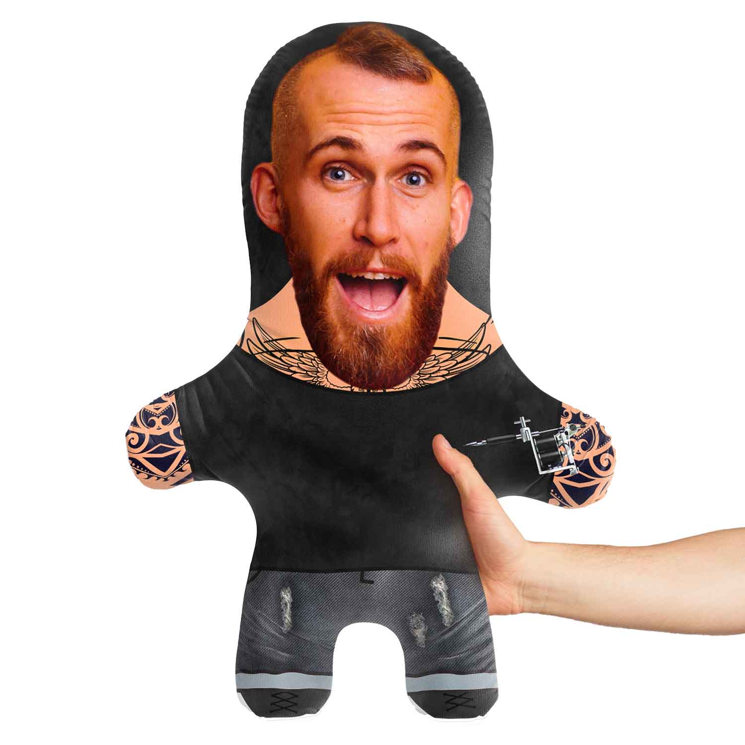 Male Tattoo Artist Face Pillow