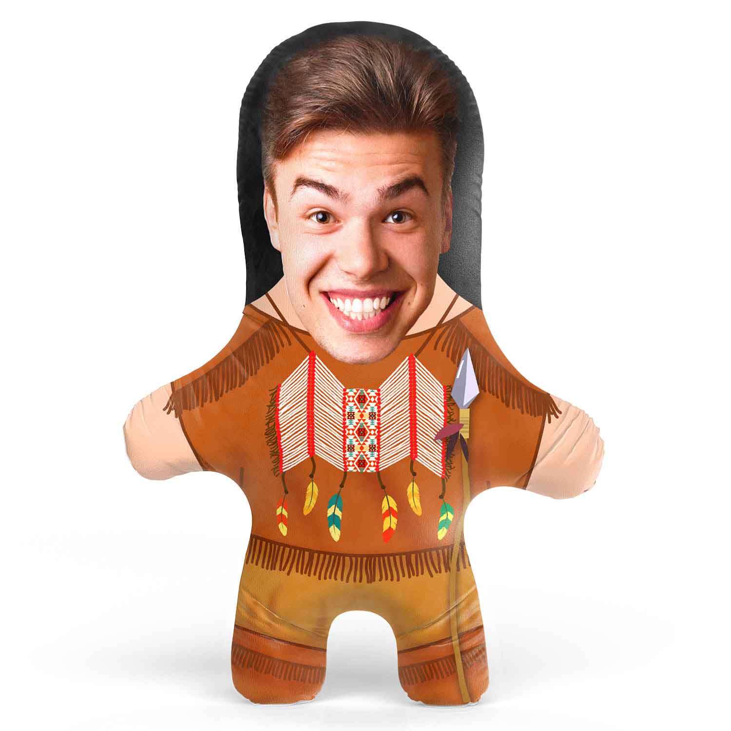 Male Native American Indian Face Pillow