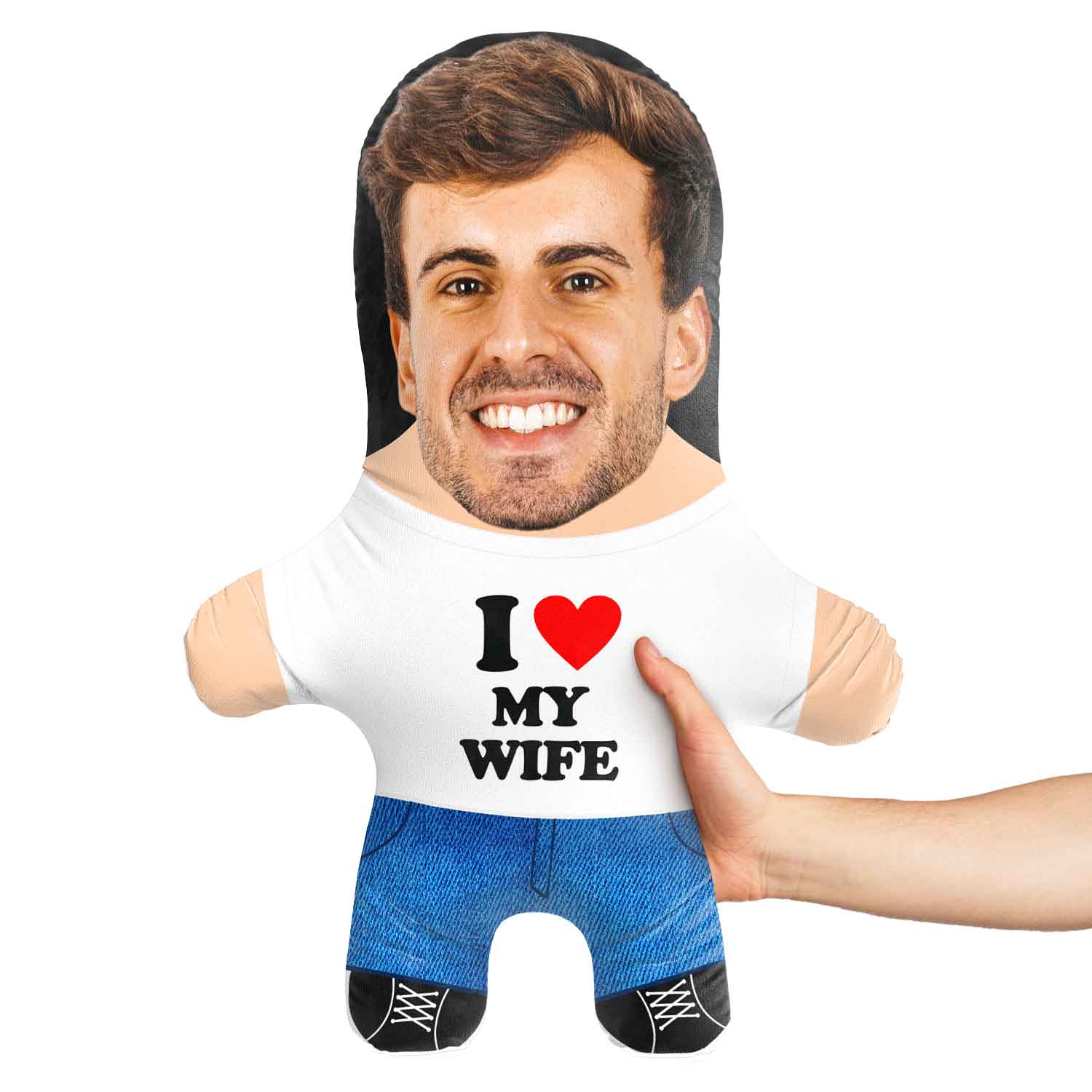 I Heart My Wife Face Pillow