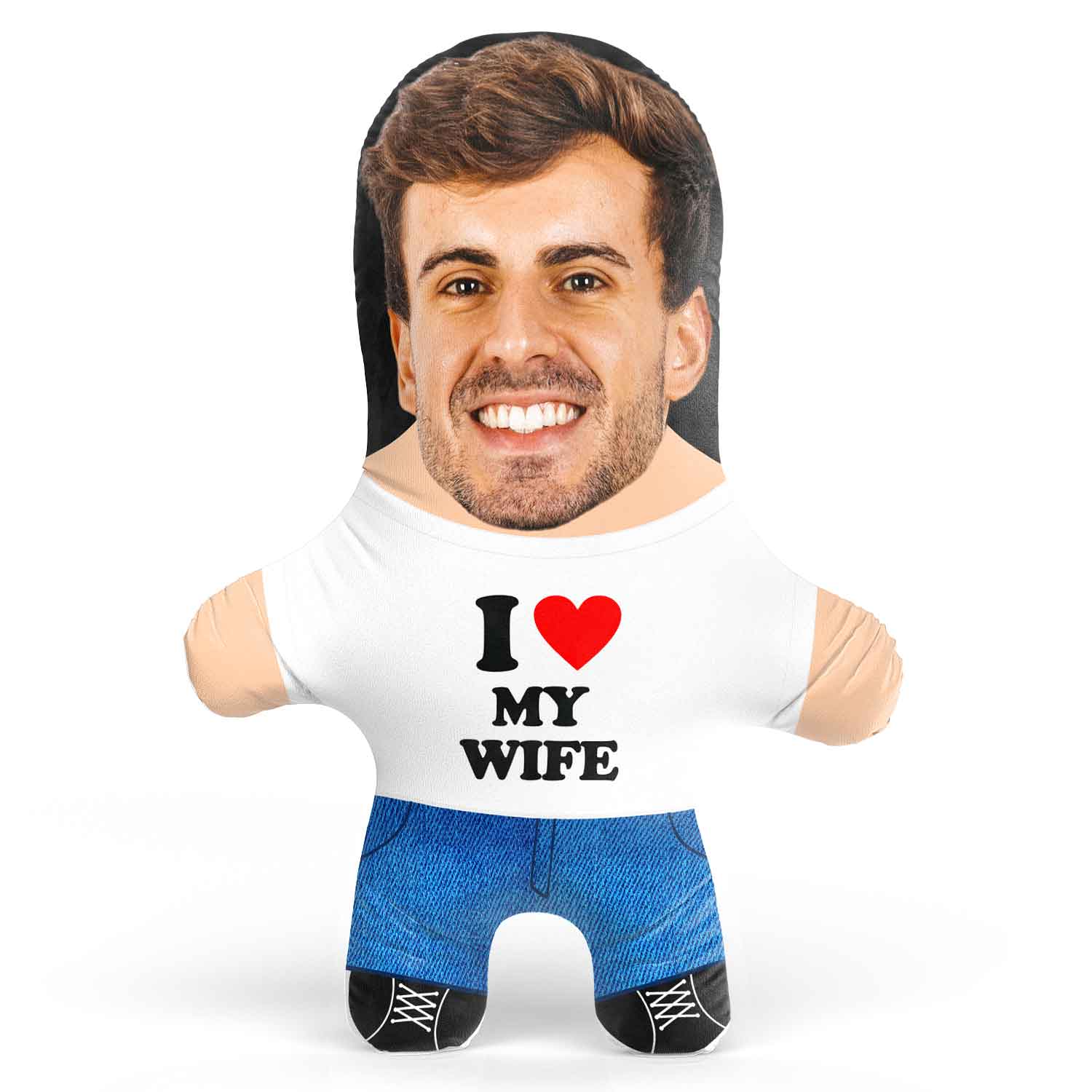 I Heart My Wife Face Pillow