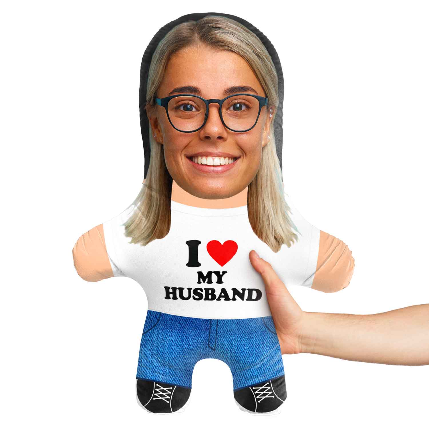 I Heart My Husband Face Pillow