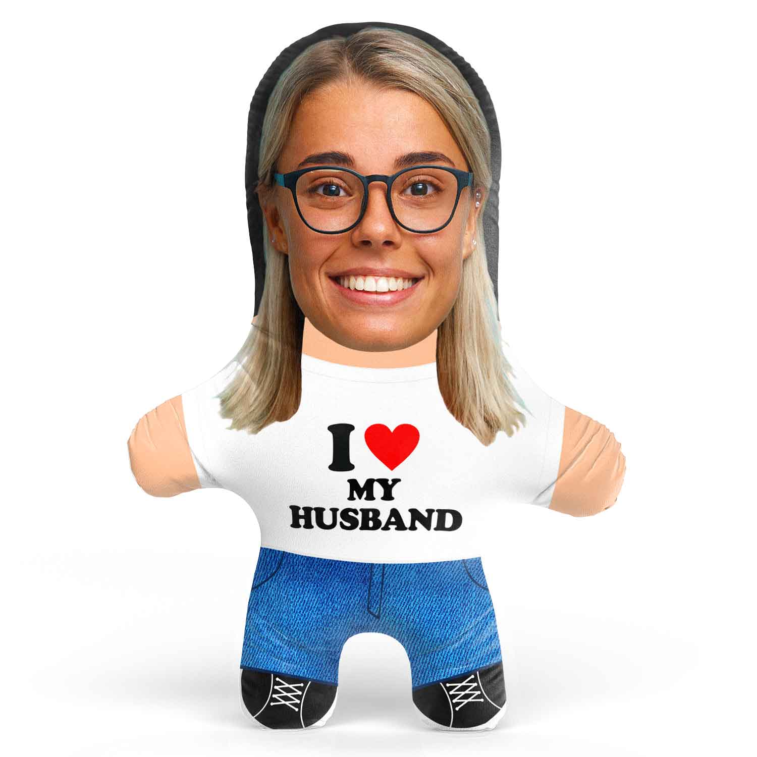 I Heart My Husband Face Pillow