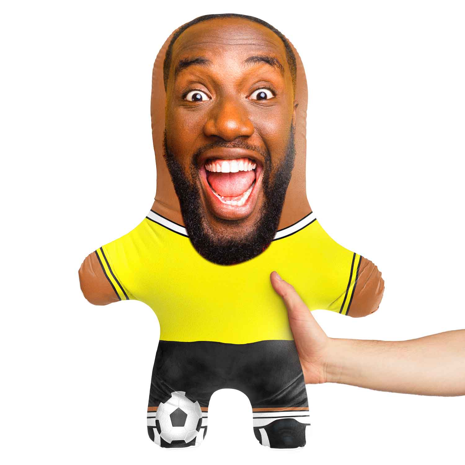 Yellow Soccer Jersey Face Pillow