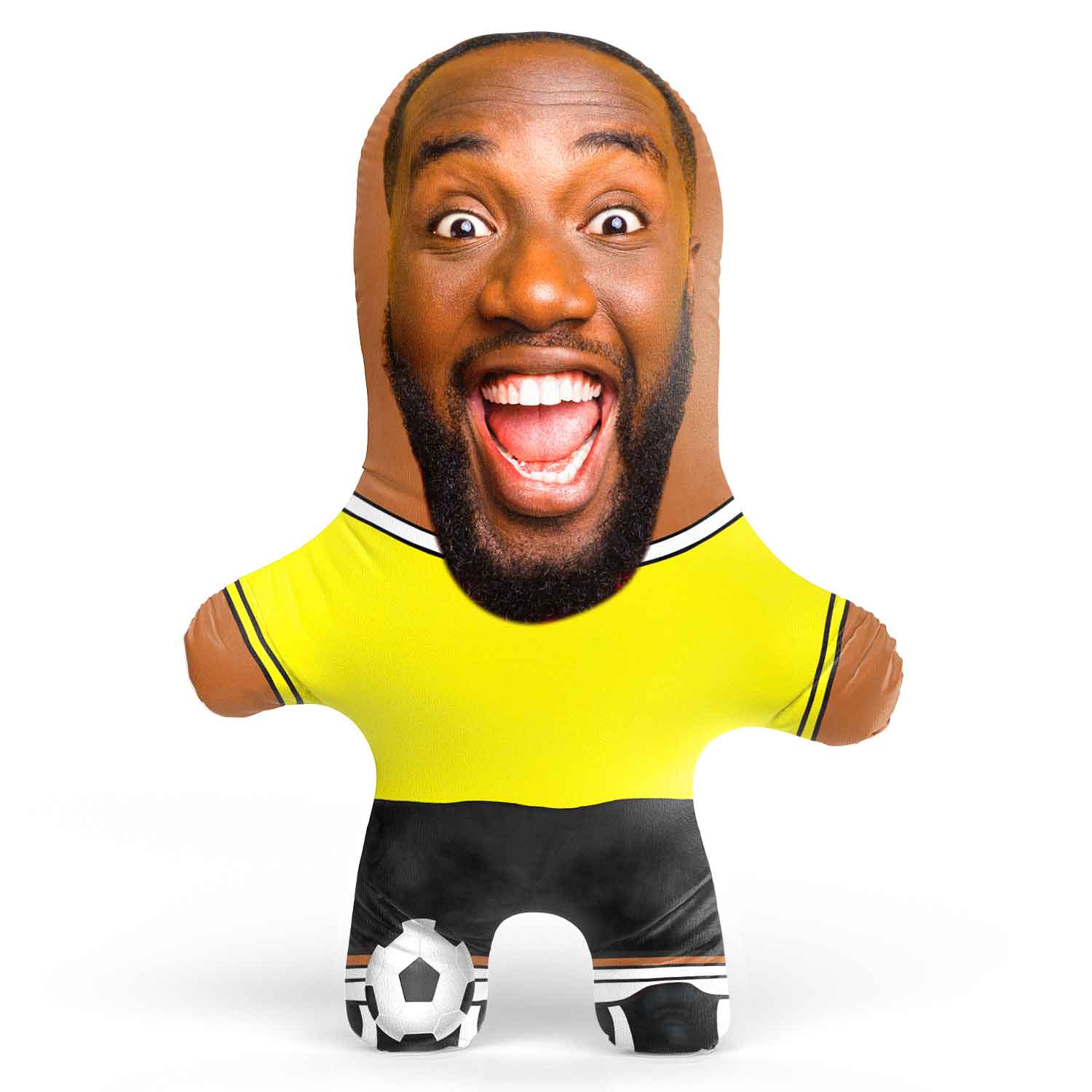 Yellow Soccer Jersey Face Pillow