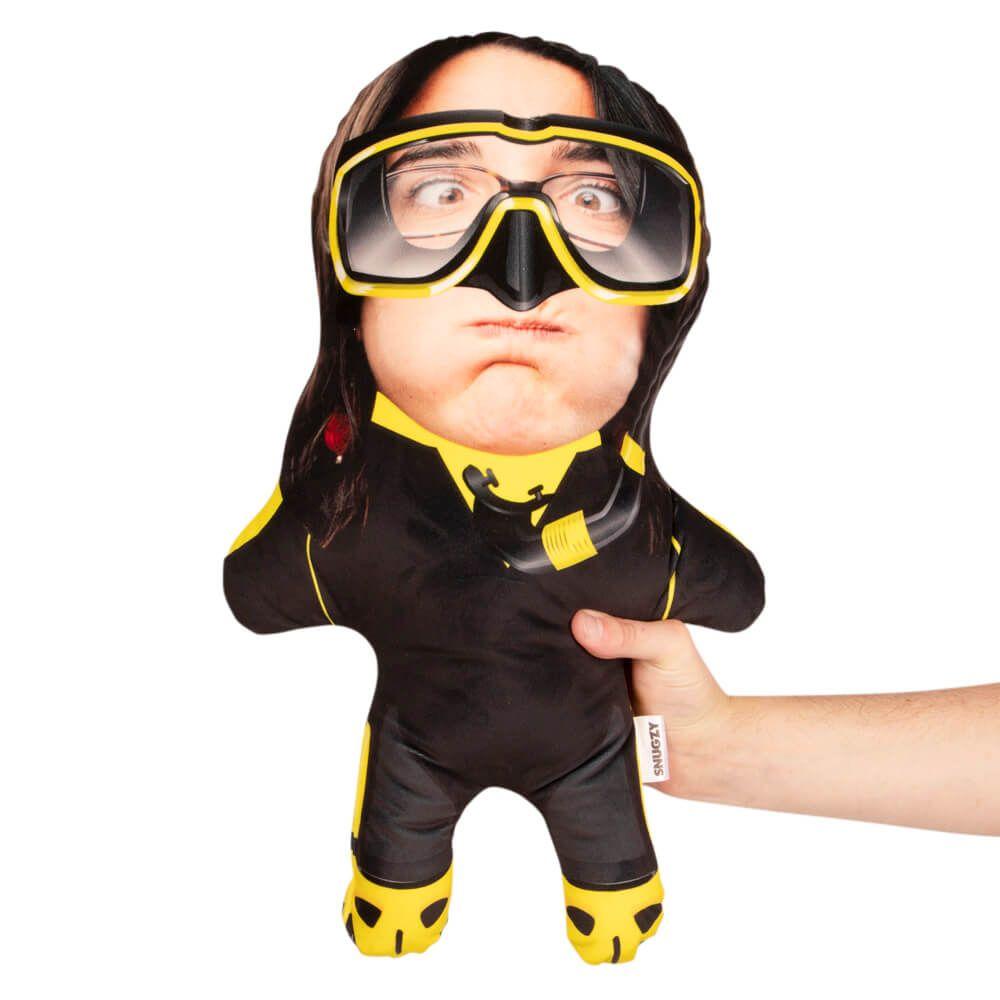 Scuba Diver Face Pillow