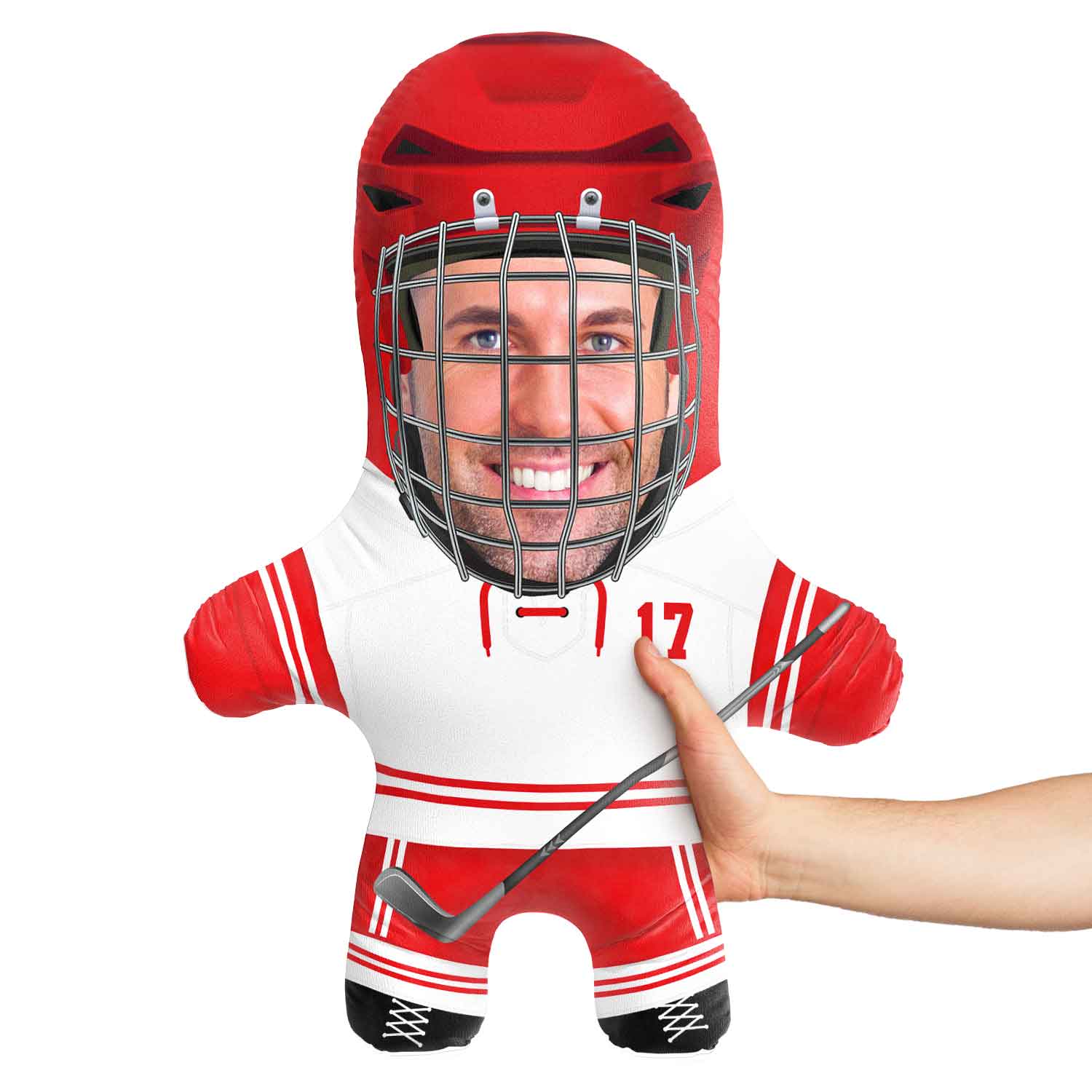 Wisconsin Hockey Face Pillow