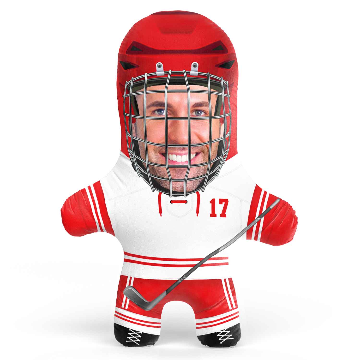 Wisconsin Hockey Face Pillow