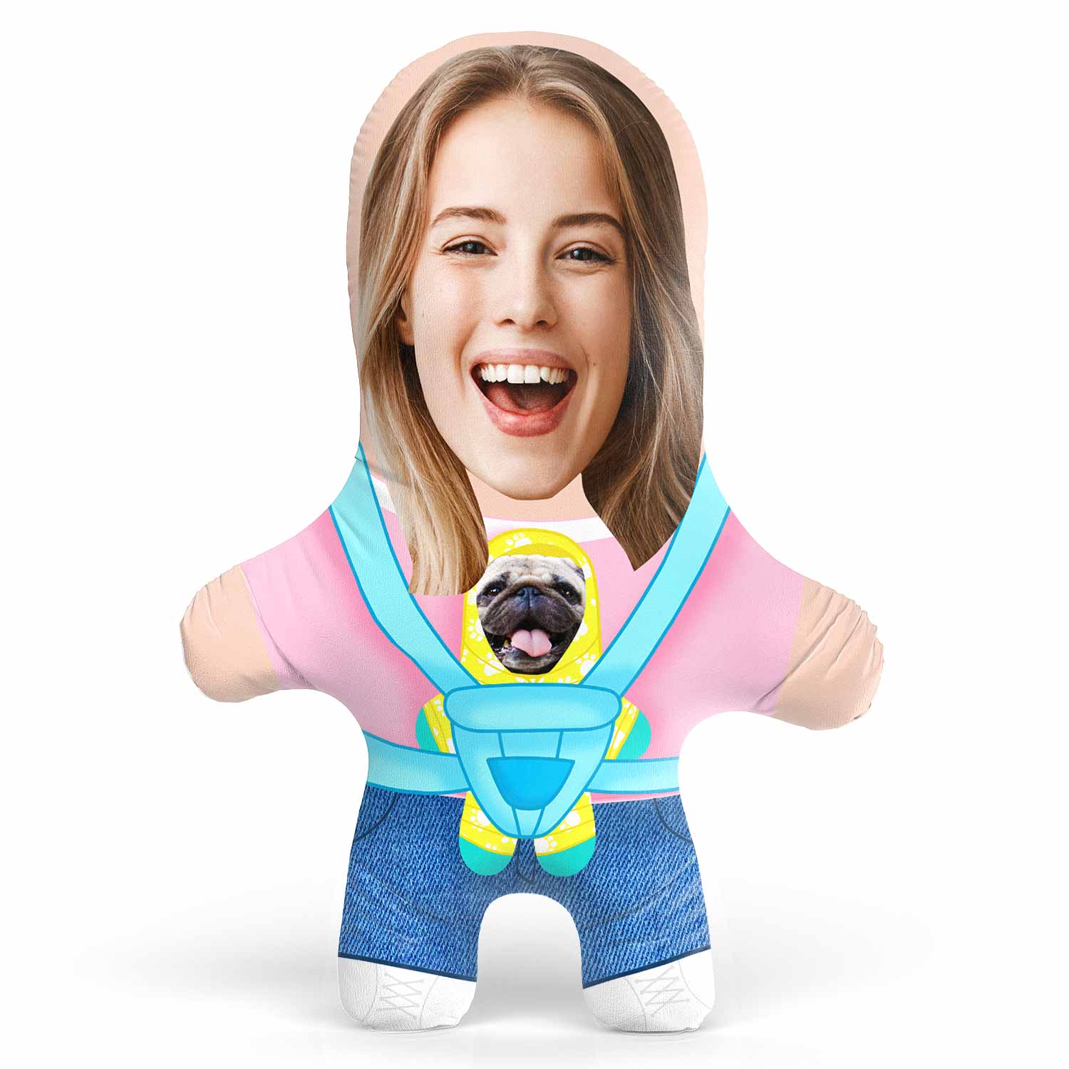 Female Baby Dog Carrier Face Pillow