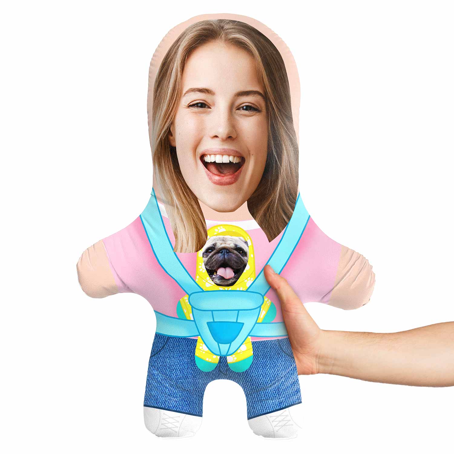 Female Baby Dog Carrier Face Pillow