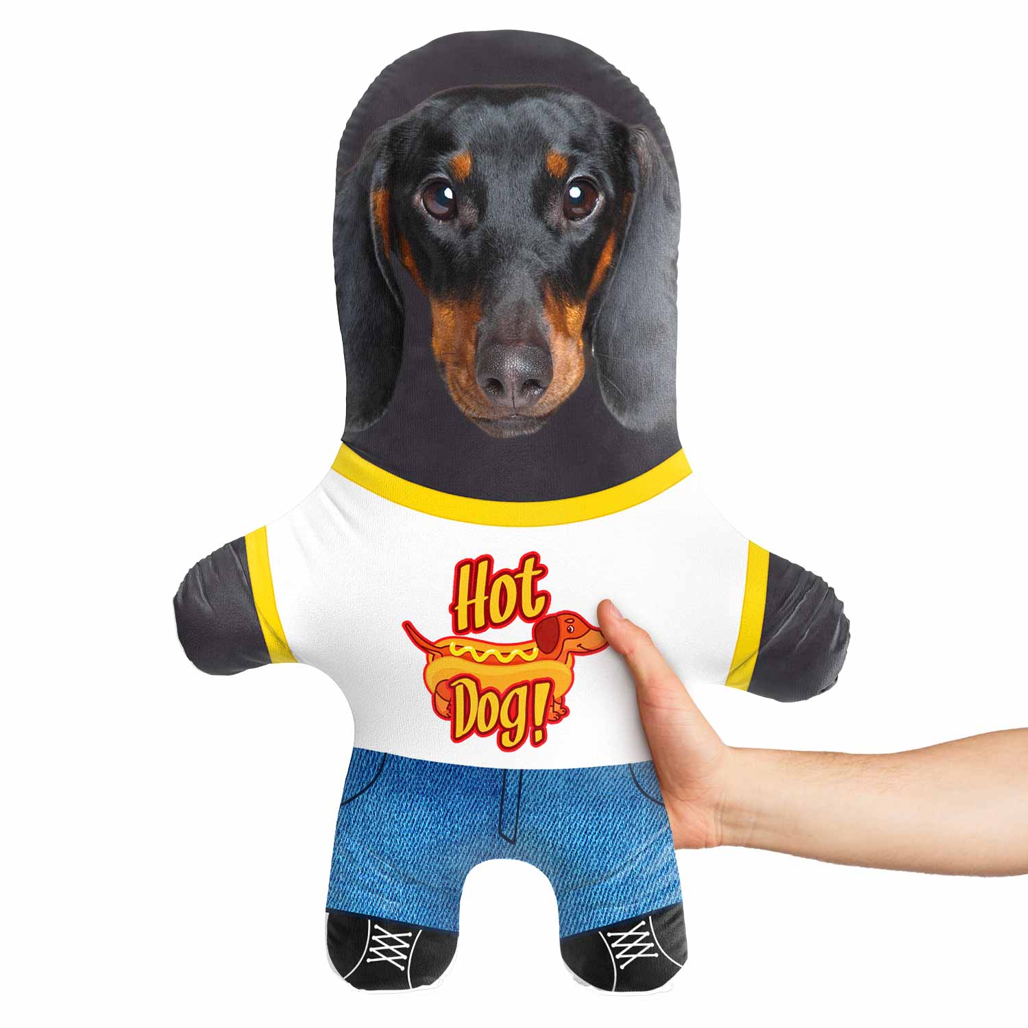 Hot Dog Face Pillow