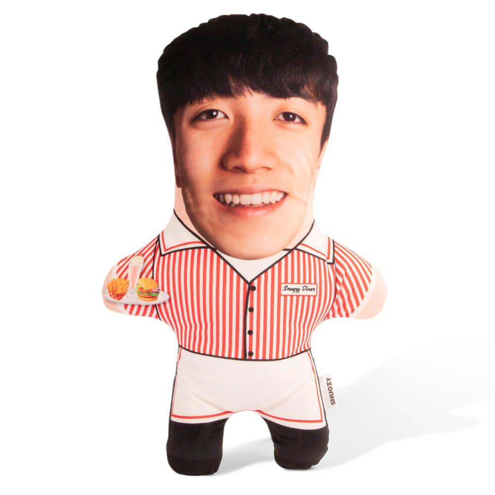 Diner Waiter Face Pillow