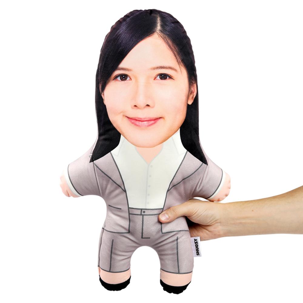 Suited Female Face Pillow