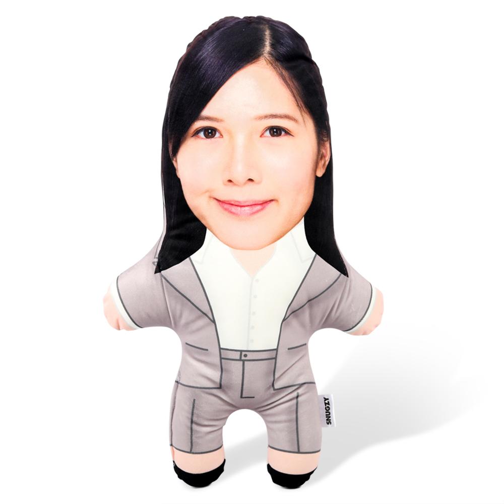 Suited Female Face Pillow